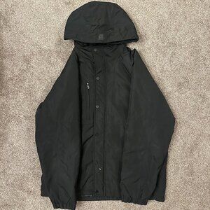 MEN ANTIGUA WINTER JACKET/PARKA, INSULATED, BLACK, WATER RESISTANT, LARGE, USED